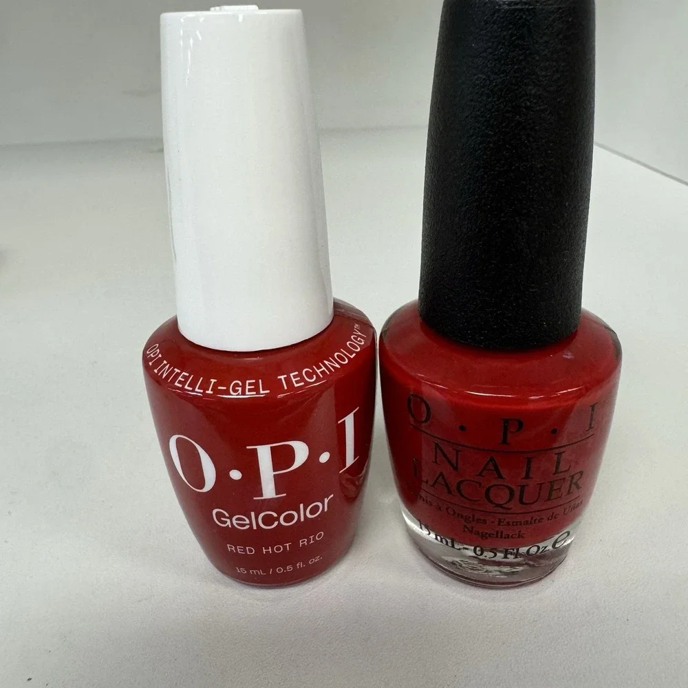 OPI GELCOLOR + Duo MATCHING GEL POLISH RED HOT RIO (GC A70 / NL A70)